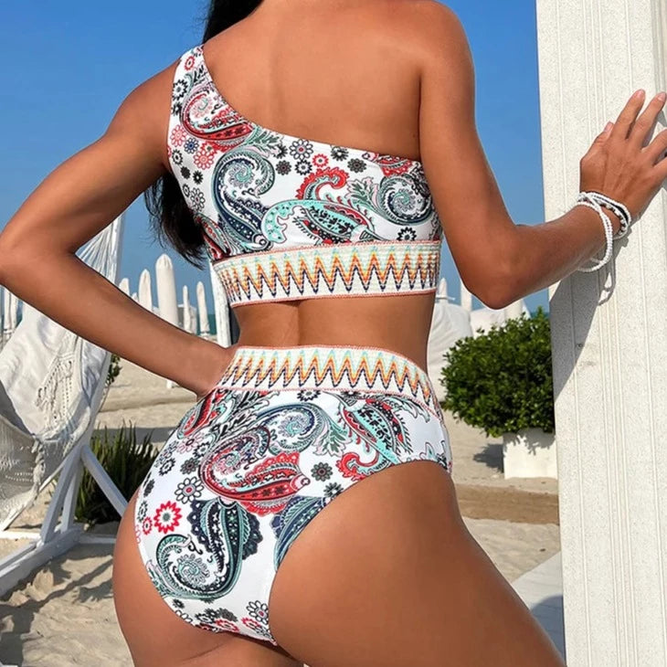 Irina's One Shoulder Printed Bikini