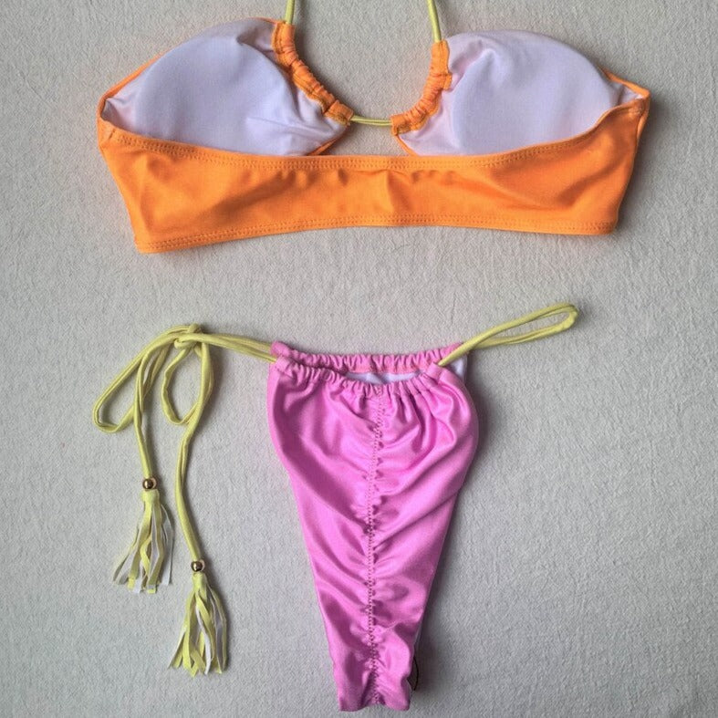 Vivian's Halter Satin Bikini