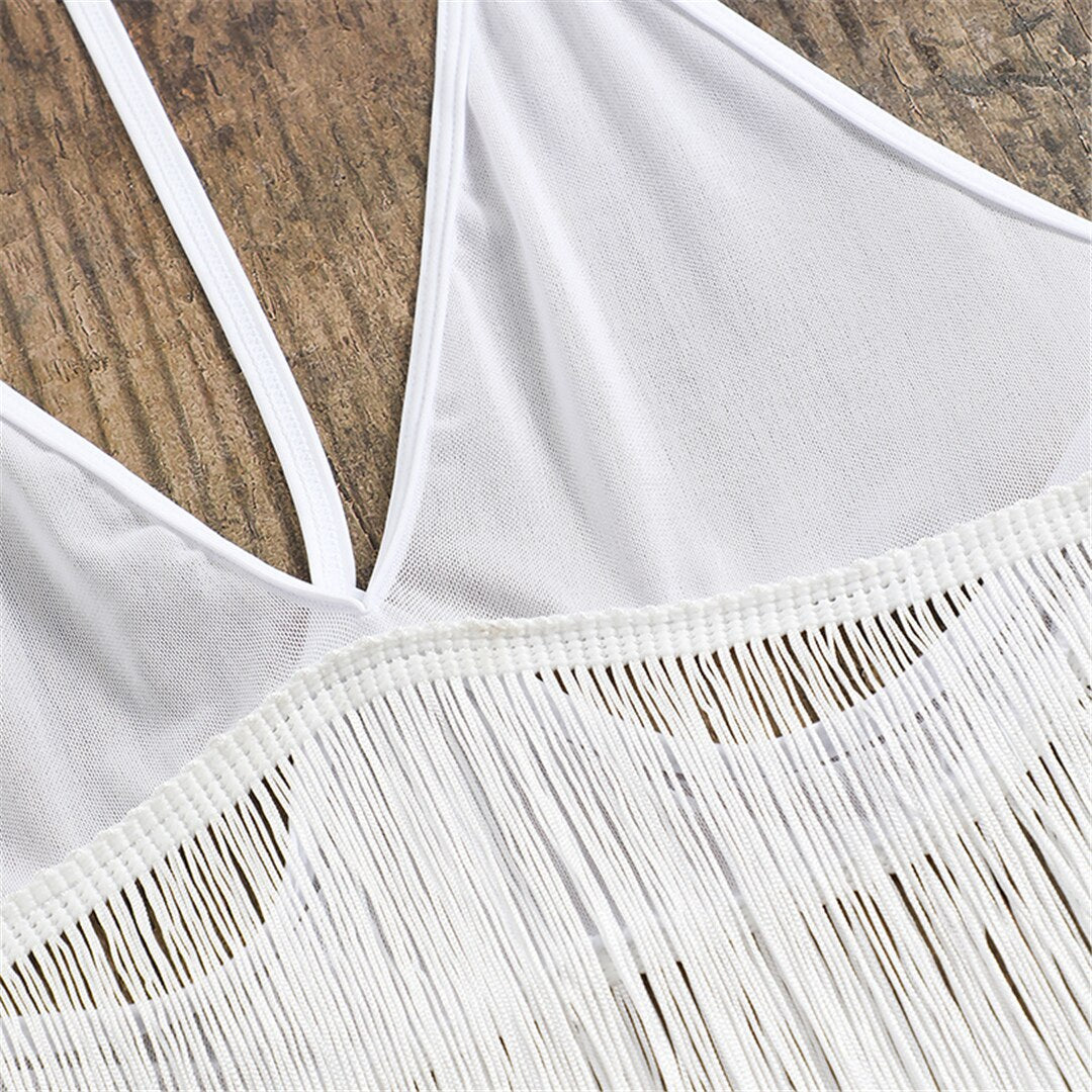 Amaya's Fringe Halter Cover Up