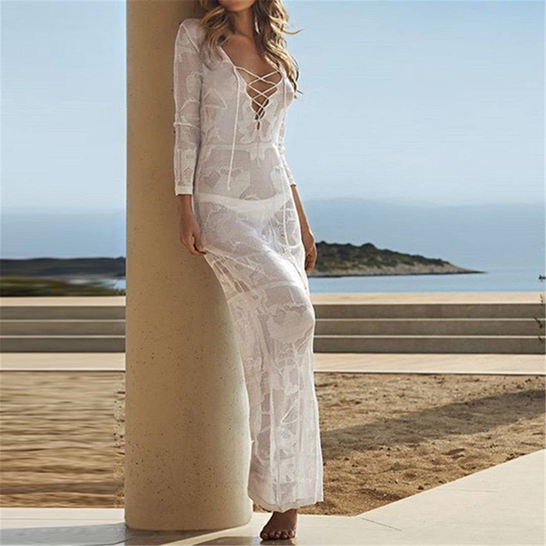 Pina's Knitted Long Cover Up