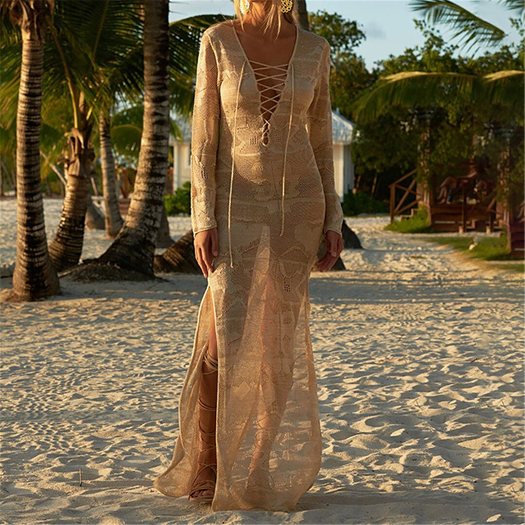 Pina's Knitted Long Cover Up