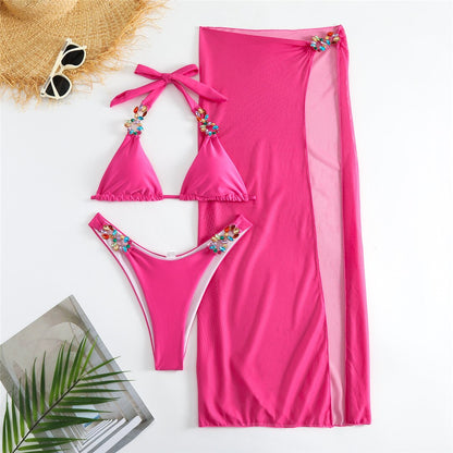 Daniela's Shiny Bikini & Cover Up