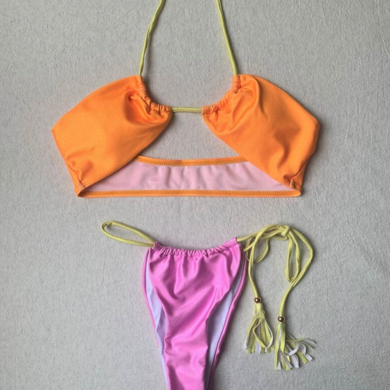 Vivian's Halter Satin Bikini